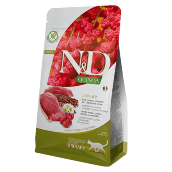 Сухой корм Farmina N&D Quinoa Urinary, Duck & Cranberry ADULT для кошек, профилактика мочекаменной болезни, утка, киноа, клюква и ромашка, 300 г Киев