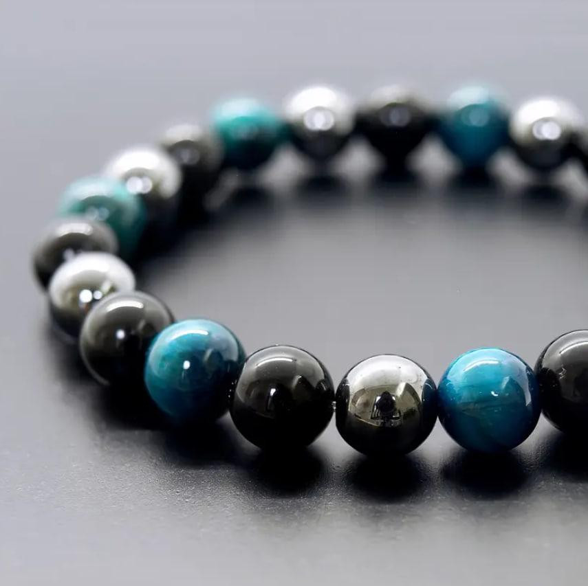 Браслет из натуральных камней “Тройная защита” – тигровый глаз, обсидиан, гематит Киев - изображение 2