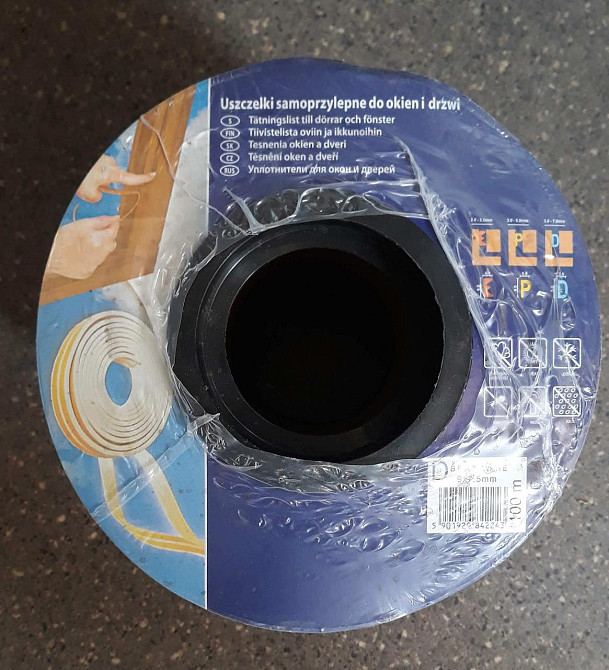 Самоклеющийся резиновый уплотнитель для окон и дверей   профиль D 9х7.5 (100м) белый Павлоград - изображение 3