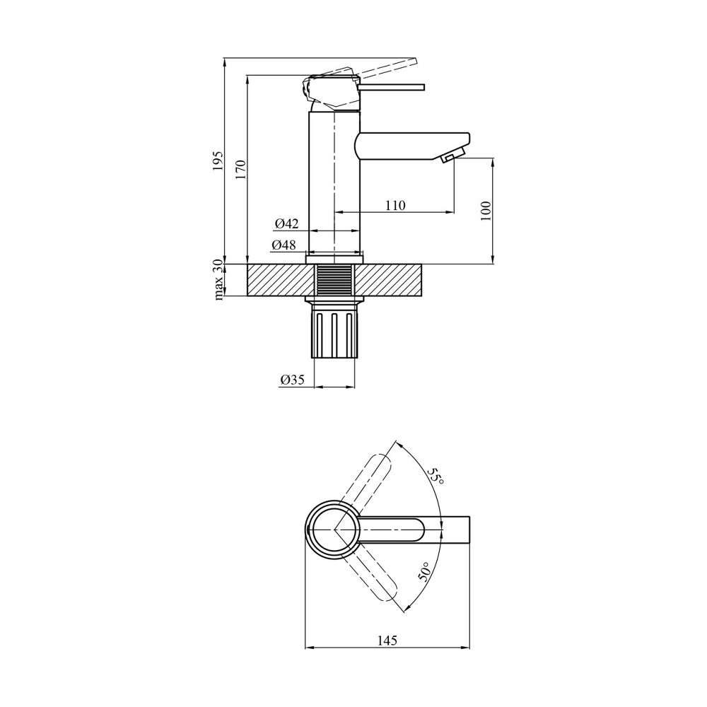 Смеситель для раковины Agua Elposo - INOX010 Киев - изображение 2