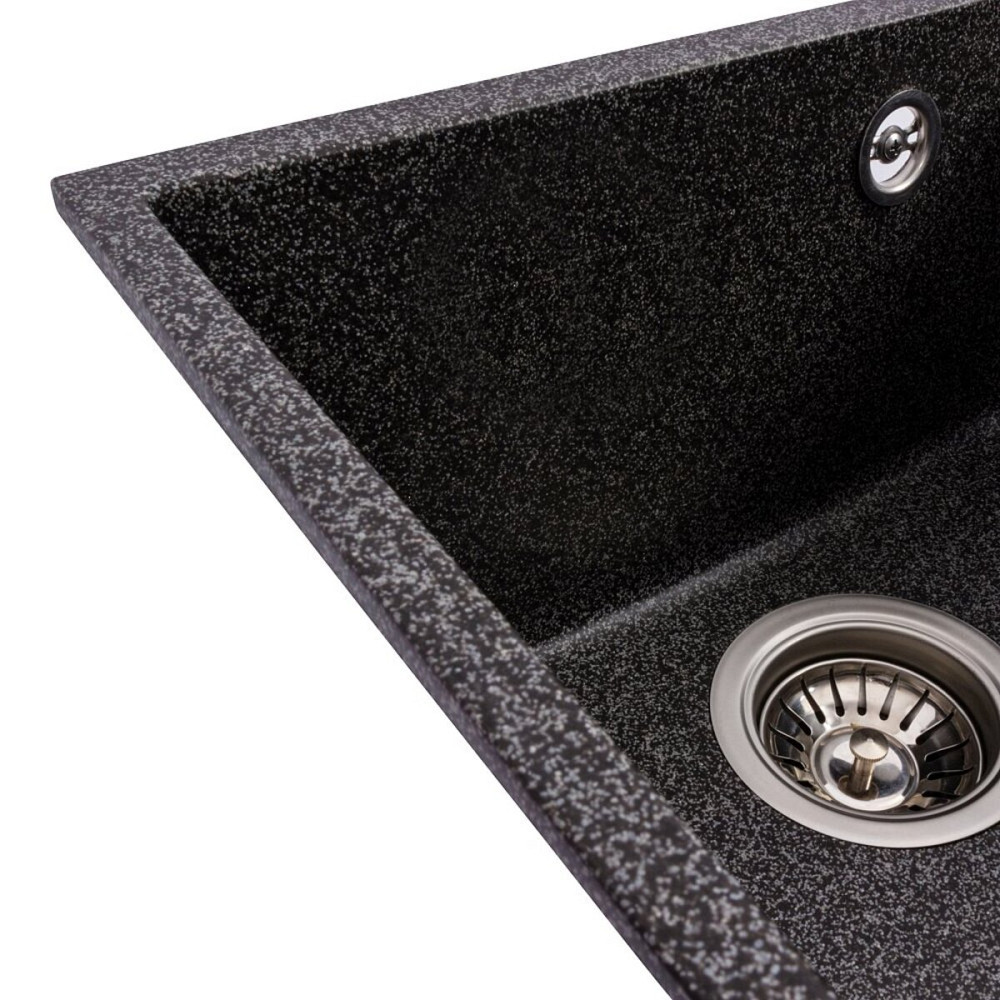 Гранітна мийка для кухні VALESO ROXY 3744 матова Графіт Коломыя - изображение 4