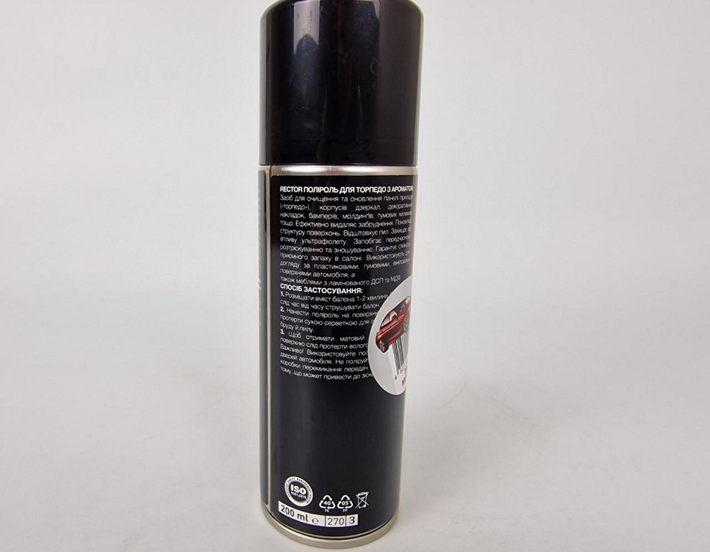 Поліроль для "торпедо" нова машина в аерозолі. пакованні, 200 мл. Rector (1 шт.) Харків - фото 2