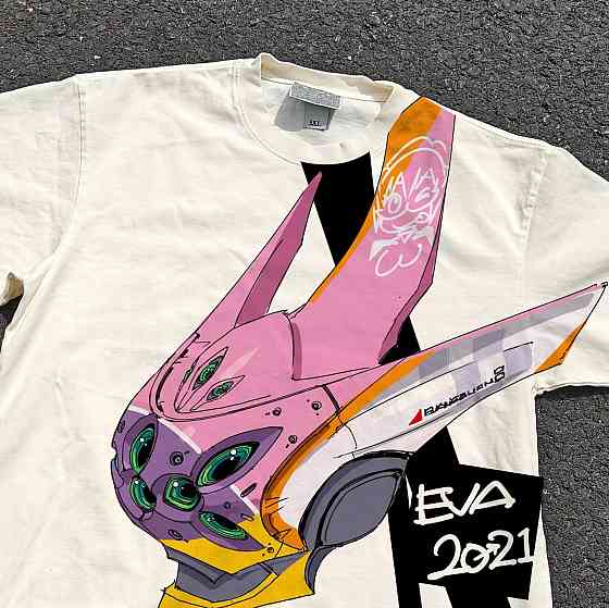 Футболка для мальчика с принтом аниме Евангелион Унит Мари Тйпе оверсайз (рост от 165 до 180 ) Черний Днепр