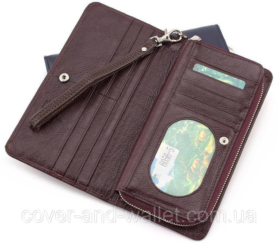Вместительный женский кошелек на молнии коричневого цвета Marco Coverna MC 6056 Киев - изображение 3