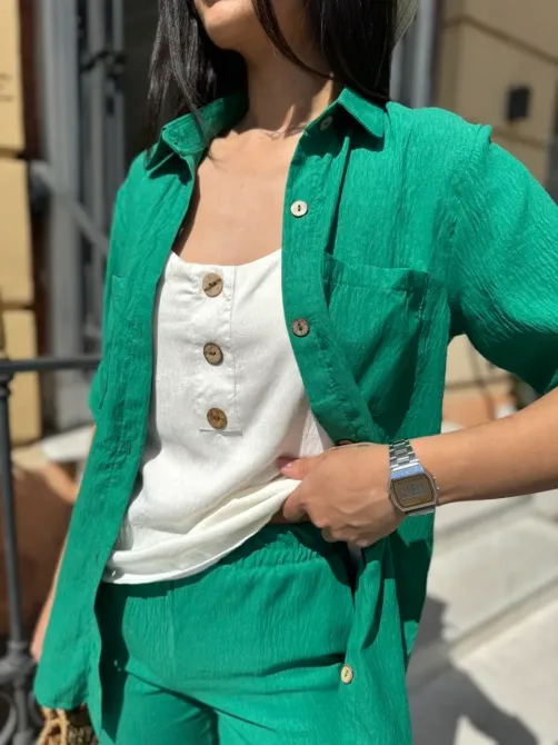 Женский летний костюм Рубашка из трёх частей Футболка Футболка Шёлковый креповый жнец Одесса - изображение 9