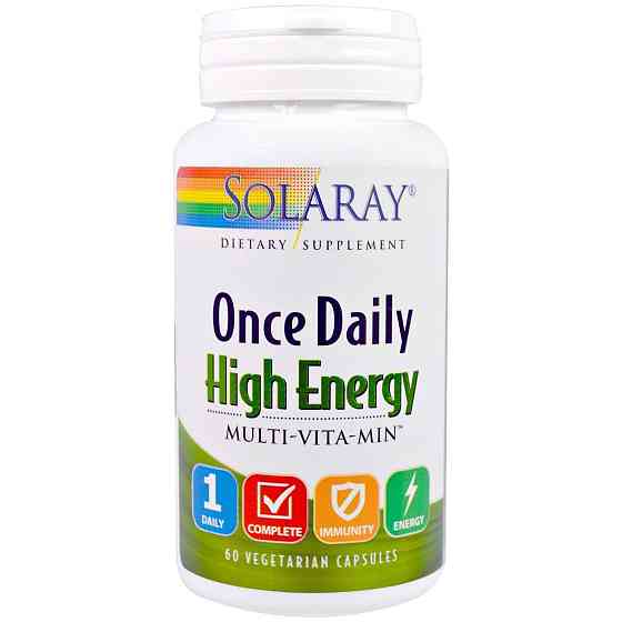 Мультивітаміни Solaray Once Daily High Energy, Multi-Vita-Min, 60 Vegetarian Capsules Луцьк