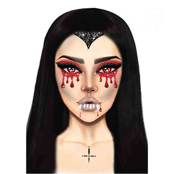 Маска вампира из страз Vampire Rhinestone Stick-On Jewels Leg Avenue Sex Aura Киев