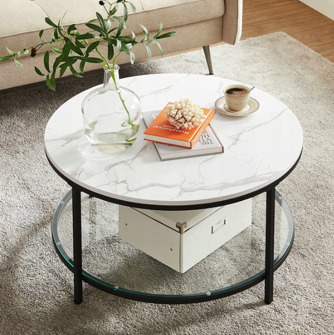 Журнальний столик Leobert Oskar круглий із мармуровою стільницею Киев - изображение 2