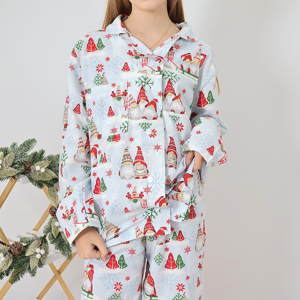 Бавовняна новорічна дитяча піжама з гномами (сорочка+штани) Кам'янець-Подільський - фото 3