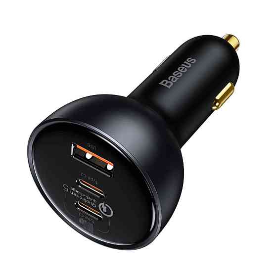 АЗП Baseus Qualcomm Quick Charge 5 Technology Multi-Port Fast Charge Car Charger C+C+U 160W set Gray Киев