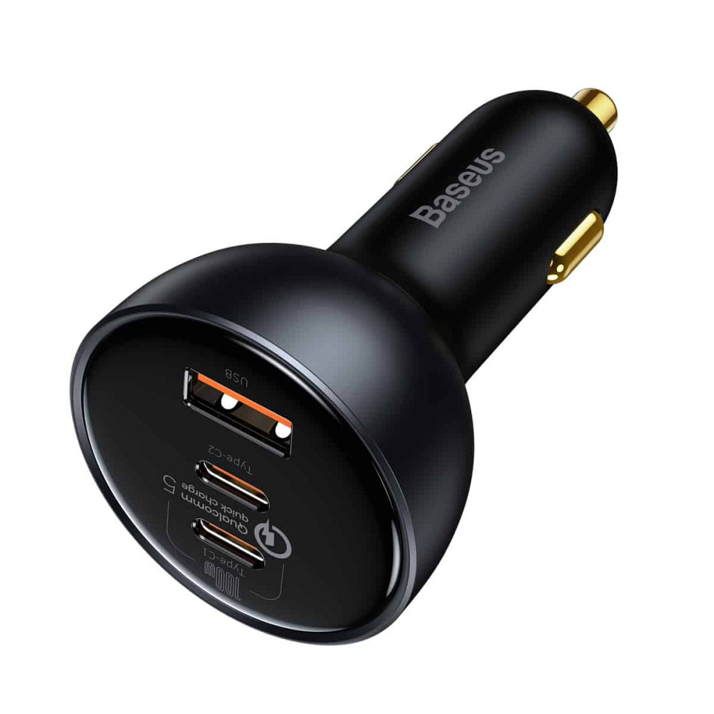 АЗП Baseus Qualcomm Quick Charge 5 Technology Multi-Port Fast Charge Car Charger C+C+U 160W set Gray Киев - изображение 3