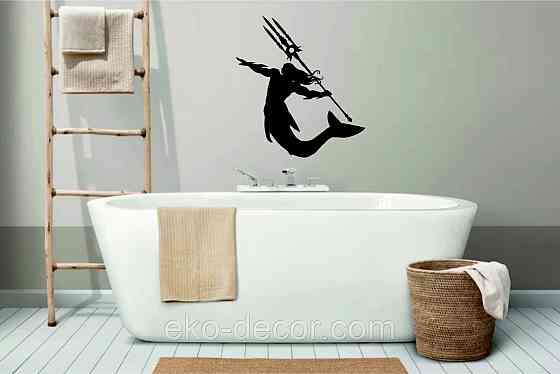 Декоративное настенное 3D Панно «Морской царь» Декор на стену с объемом 90*81 см., Черный Киев