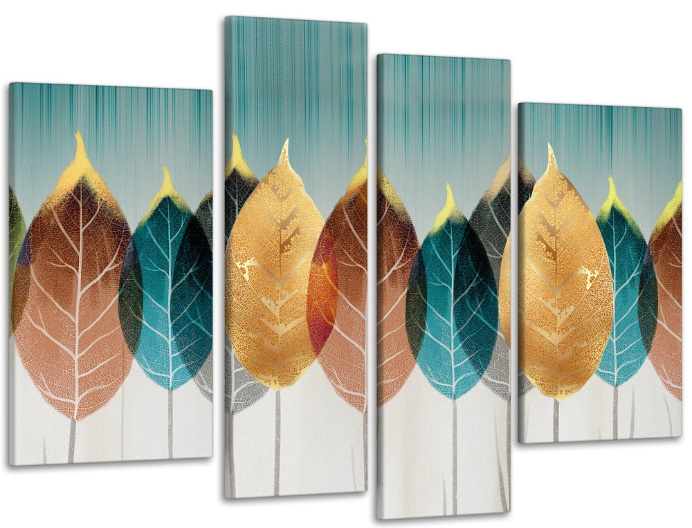 Модульна картина в спальню, вітальню Абстракція Листя Art-619_4 90x132 см Київ - фото 1