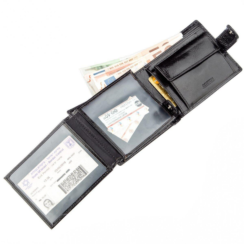 Класичний чоловічий гаманець Boston 18808 Чорний Київ - фото 6