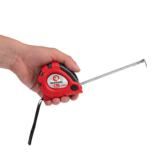Рулетка з металевим полотном, з фіксатором, 5 м, 19 мм, 