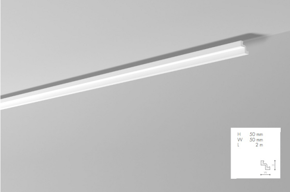 Карниз(плинтус) потолочный гладкий NMC , ST 2  , 50х50x2000 мм Днепр - изображение 1