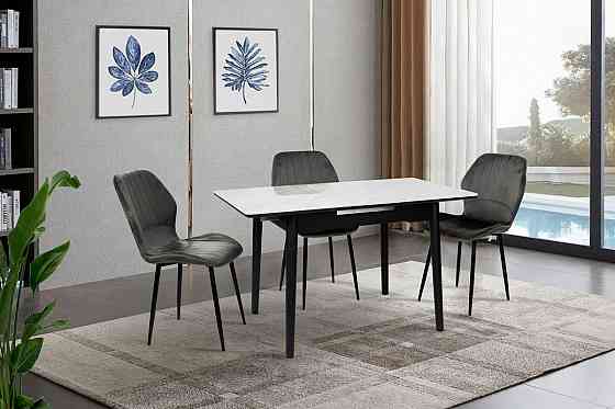 Стіл Нептун 95/125*70 чорний/керам бетон Київ