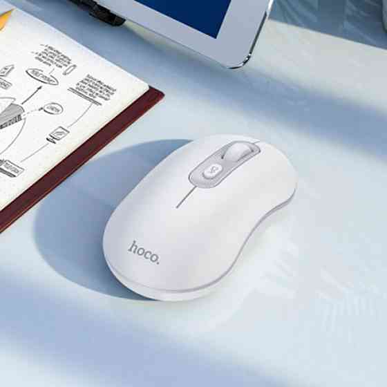 Миша Hoco GM21 Platinum 2.4G business wireless mouse White Gray Київ