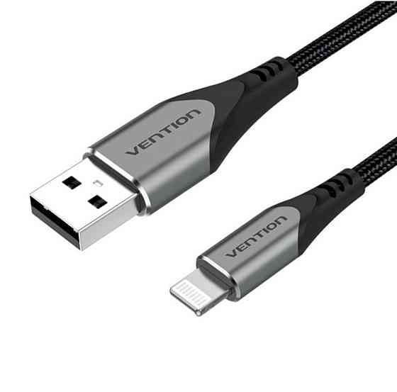 Кабель Vention USB 2.0 A to Lightning Cable 2M Gray Aluminum Alloy Type (LABHH) Київ