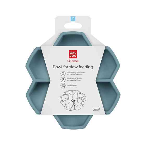 Миска для повільного харчування WAUDOG Silicone, 450 мл, сірий Київ