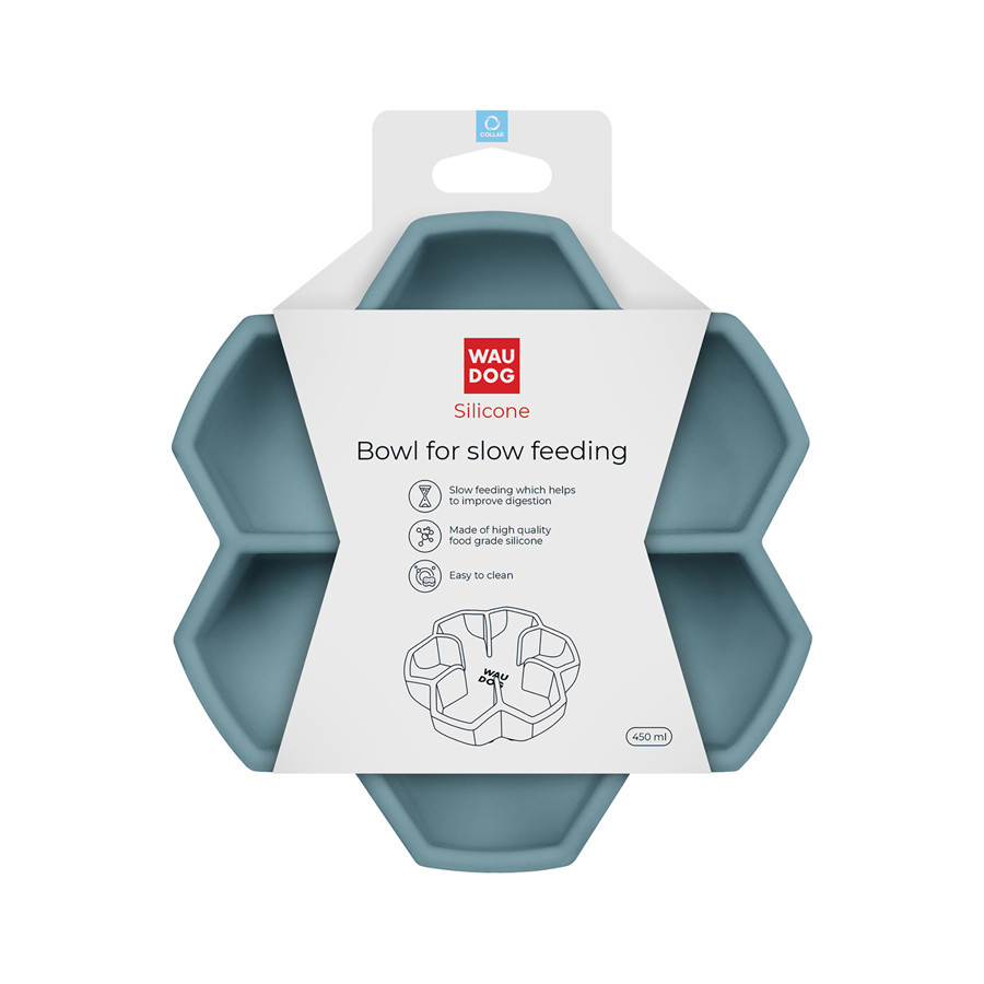 Миска для повільного харчування WAUDOG Silicone, 450 мл, сірий Київ - фото 2