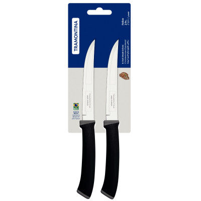 Набір ножів Tramontina Felice Black Steak Straight 127 мм 2 шт (23493/205) Вінниця - фото 2