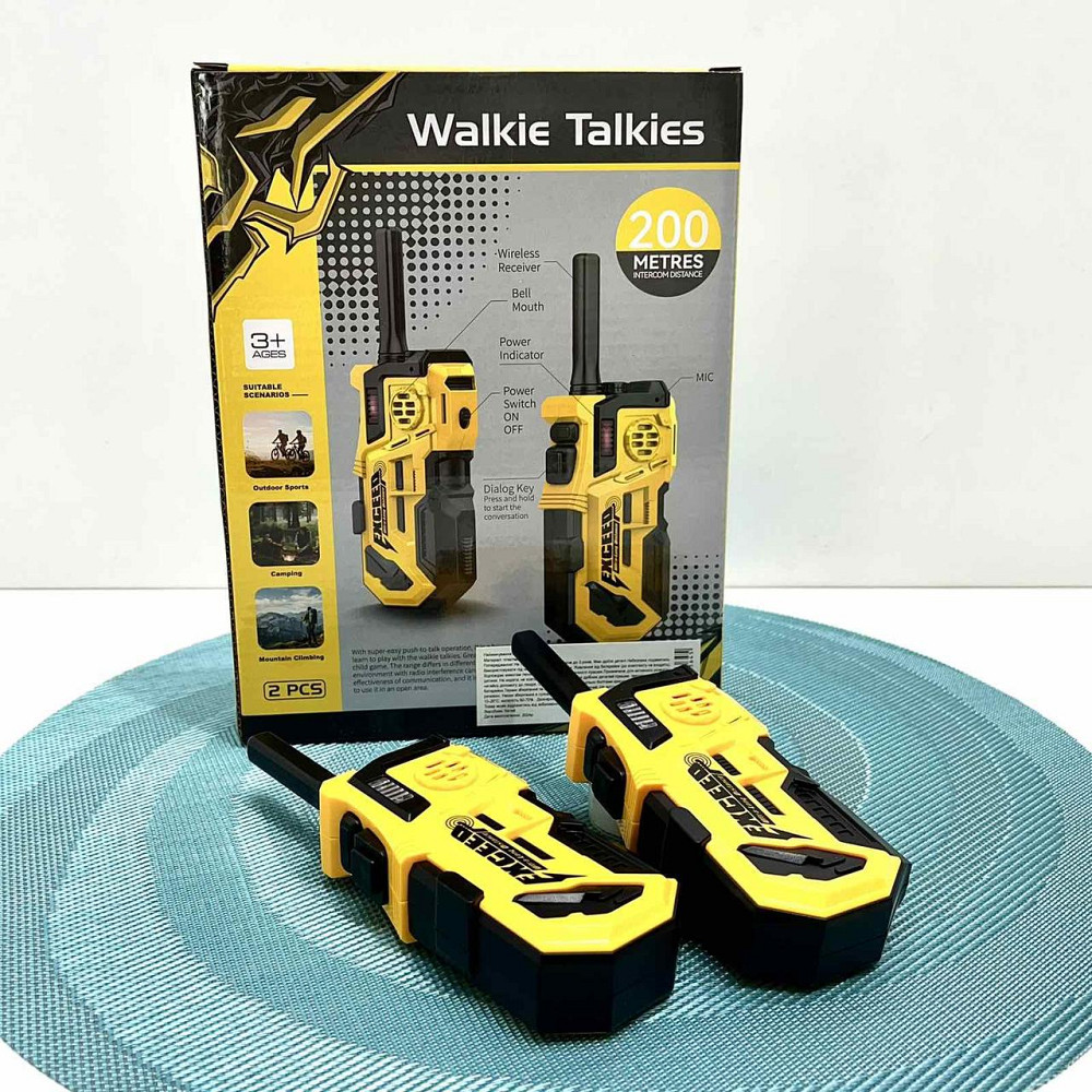 Ігровий набір рація LING YUN ZHI 2шт звук світло на батарейках 16см Чорно-жовтий (LZ079) Чернігів - фото 1