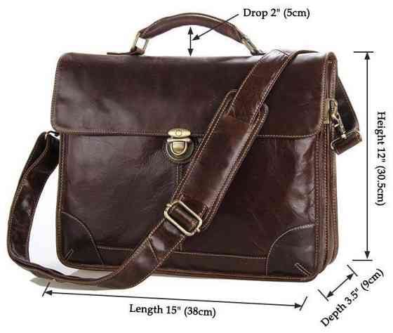 Сумка мужская Vintage 14085 для ноутбука Коричневая Киев