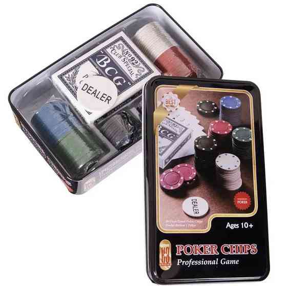 Набір Для Покера на 100 фішок у Металевому Боксі Дніпро