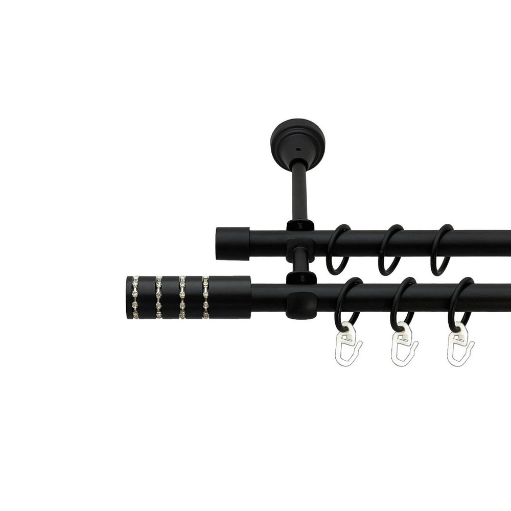 Карниз Orvit Барамелла металевий дворядний відкритий гладка труба кільце металеве Чорний Оксамит 16\16 мм 240 см (00-00027168) Львів - фото 1