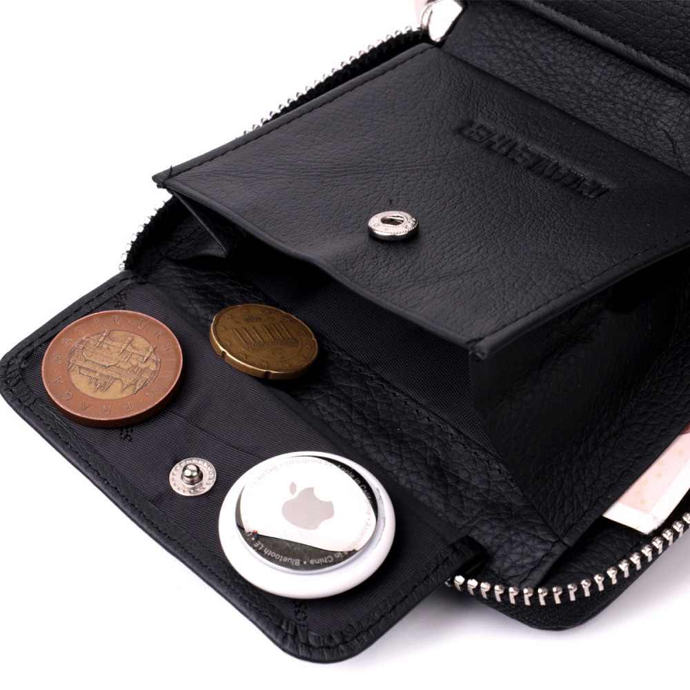 Портмоне для женщин на молнии в классическом цвете из натуральной кожи ST Leather 19488 Черный Киев - изображение 7