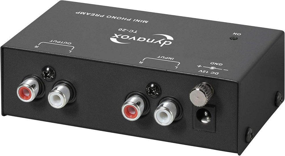 Фонокорректор Dynavox TC-20 для винилового проигрывателя MM компактный металлический корпус черный RCA Киев - изображение 2