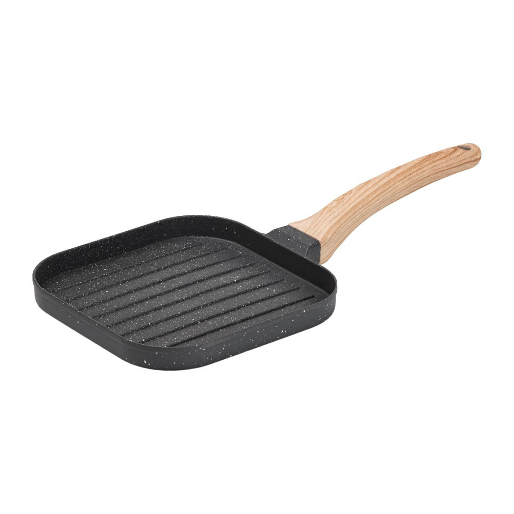 Сковорода гриль квадратна 18×18 см рифлена з гранітним покриттям сіра HP39568C Коломия - фото 1