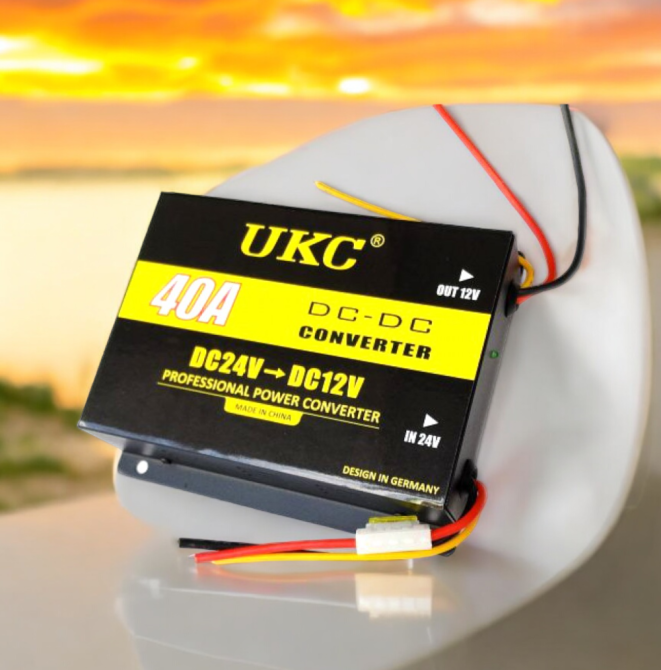 Преобразователь напряжения UKC DC-DC 24V-12V 40A  Автомобильный инвертор Черный Одесса - изображение 1