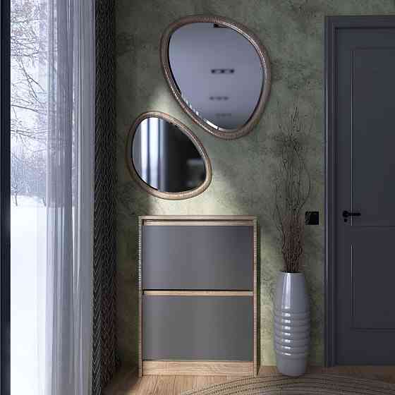 Тумба для обуви в прихожую Эверест Сити-160-2 70,2х16х95,8 см Дуб сонома/Графит (DTM-071088) Львов