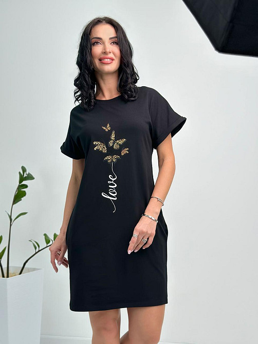 Літня сукня міні з принтом "Glide" оптом | Батал Київ - фото 1