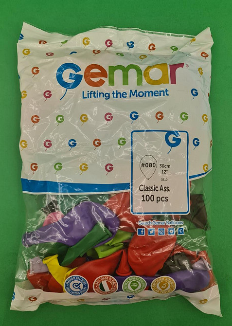 Повітряні кульки 12" (30 см) пастель асорті Gemar 100 шт (1 пачка) Харків - фото 1