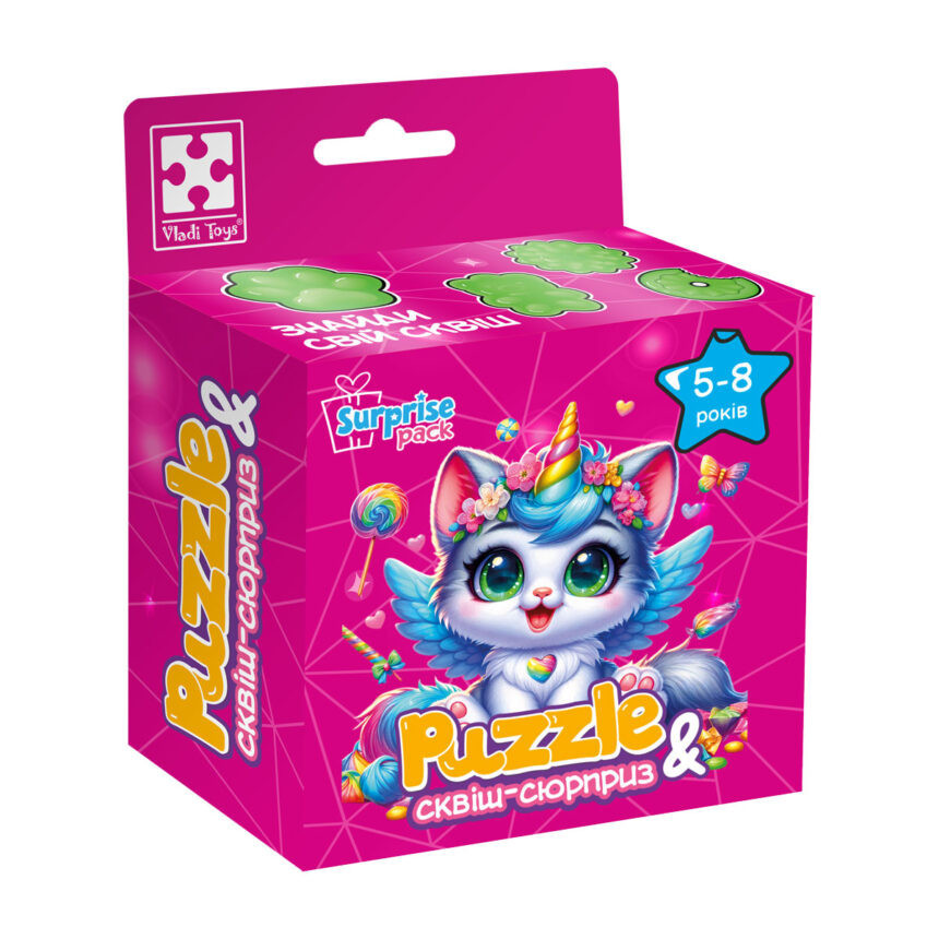 Дитячі пазли з сюрпризом "Котик-єдиноріжка" VT 8030-07, 180 деталей Вінниця - фото 1