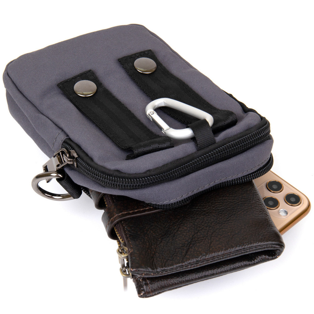 Сумка на пояс нейлон Vintage 20646 Серая Киев - изображение 4