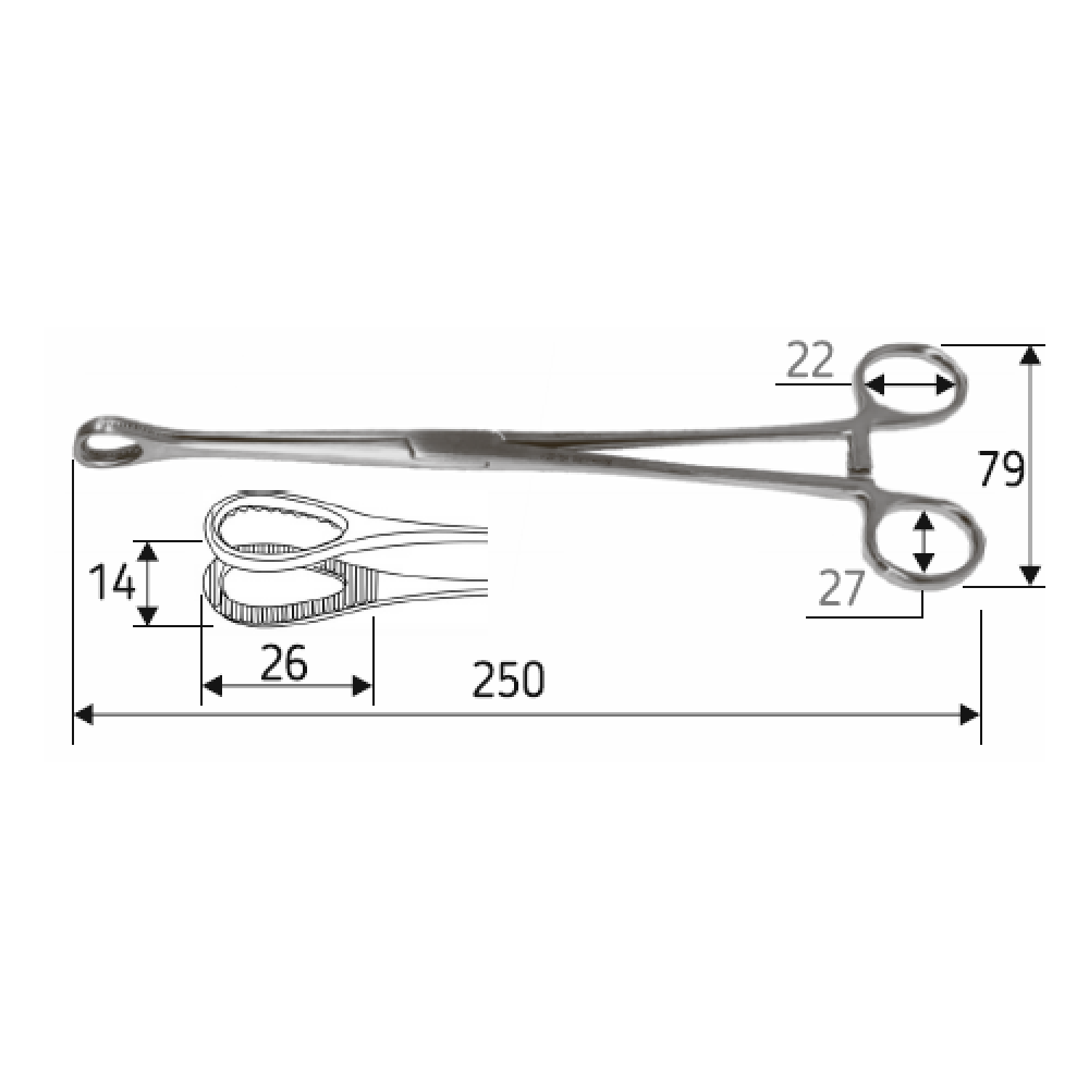 Зажим окончастый Foerster, 25 см, прямой, J-20-764 Днепр - изображение 2