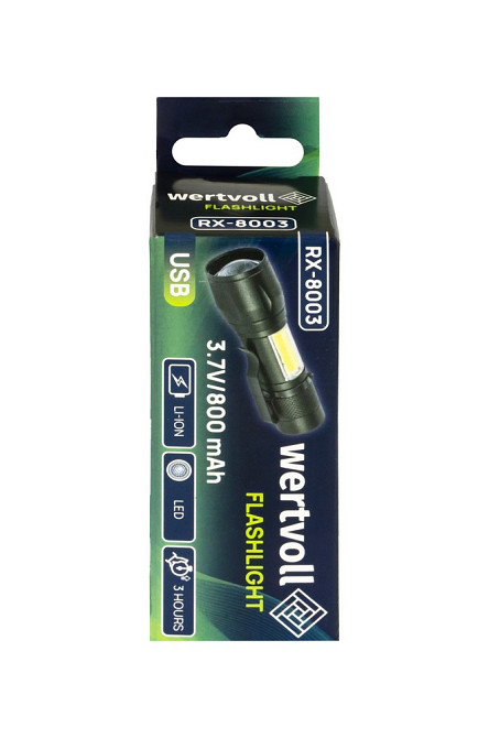 WERTVOLL Ліхтар з регулюванням фокусу WERTVOLL 3 режими LED/COB LED Li-ion 800 mAh/t 8000 K/100 Коломия - фото 7