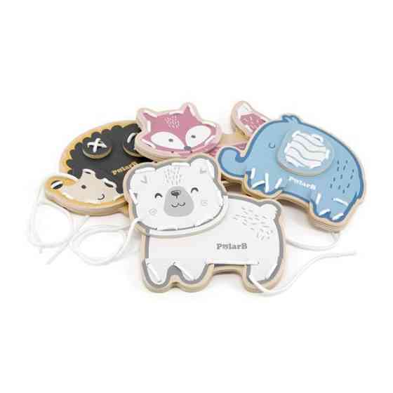 Дерев'яна шнурівка PolarB Звірята (44044) Харків
