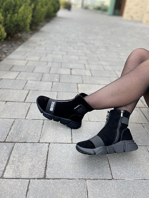 Черевики жіночі VLADEKS чорні натуральна замша 37р.-24см. 39р.-25см. висота 13см. (3907) Коломыя - изображение 8