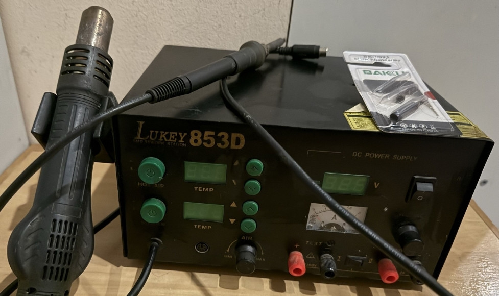Паяльна станція LUKEY 853D фен, паяльник, блок живлення 15V 2A, тестер. Харків - фото 3