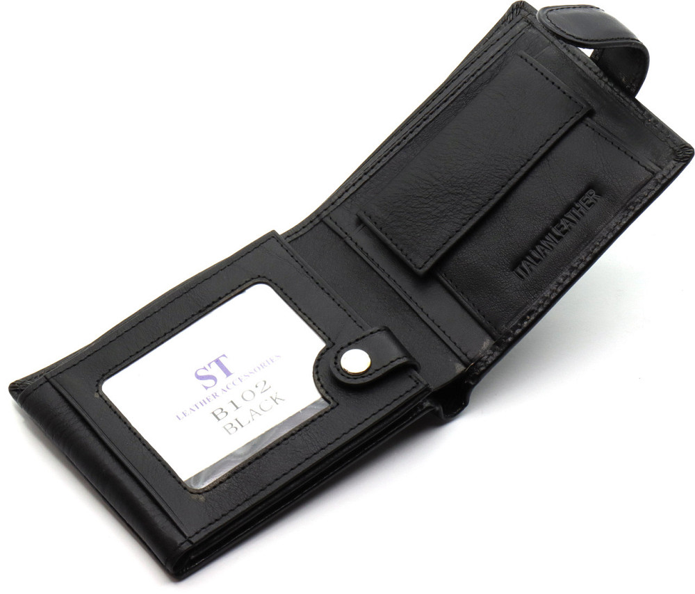 Классическое мужское портмоне из натуральной кожи ST Leather В102 Черный Киев - изображение 5