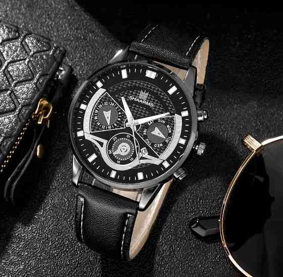 Подарочный набор для мужчин: наручные часы с 2 ориг. браслет - диам 4,1см, длин 24см, шир рем 2см, без коробки Киев