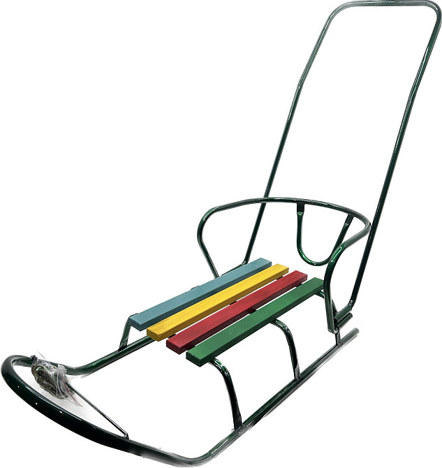 Санки класичні зі спинкою та ручкою Зелені (4533) Чернігів - фото 2