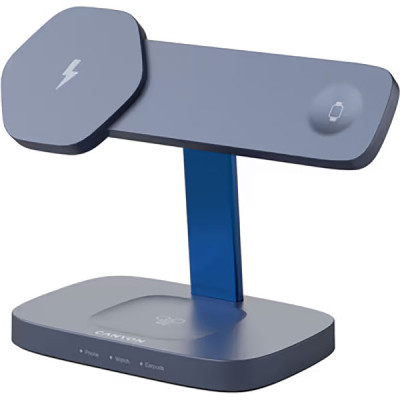 Зарядное устройство Canyon wireless charger HEXAGON WCS-310 3in1 DarkGrey/Blue (CNS-WCS310DGBL) Винница - изображение 2