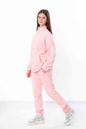 Костюм спортивний для дівчинки — підлітка фліс однотонний (світло-персиковий, бежевий) Київ