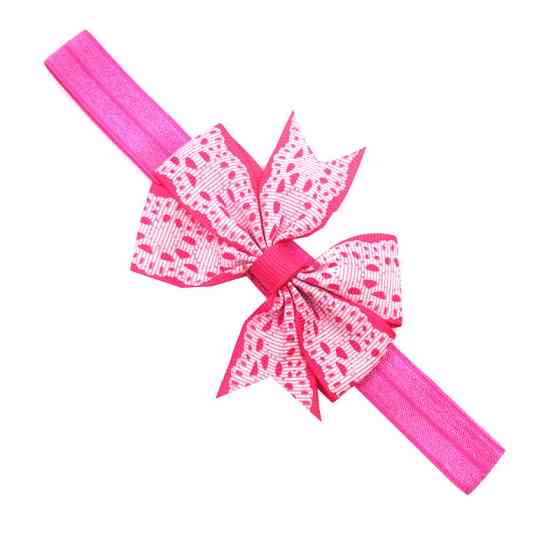 Дитяча пов'язка з мереживним принтом one size малиново-білий Київ